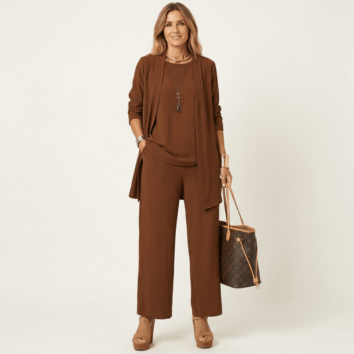 VIVIENNE | Three-piece set with wide-leg trousers - Liora Melbourne