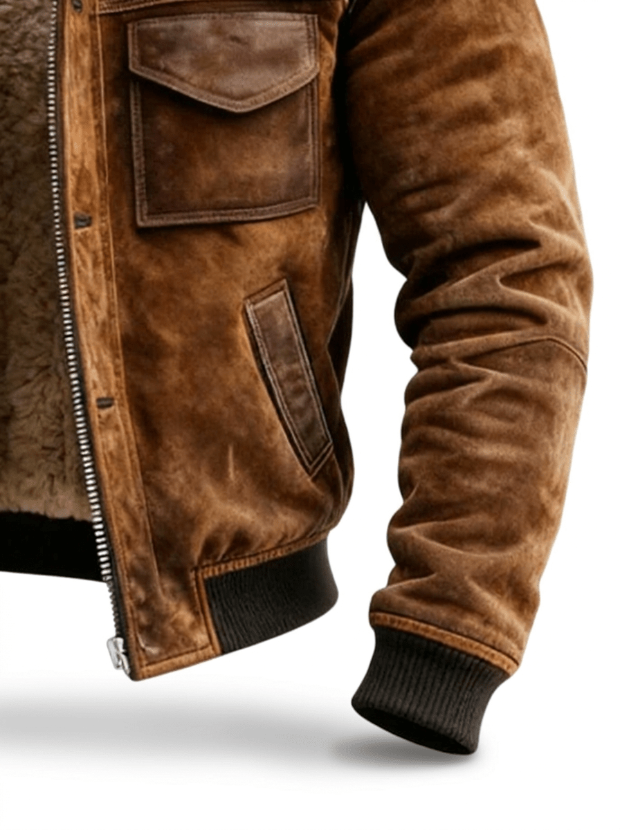 CALEB | Sherpa-lined leather jacket - Liora Melbourne