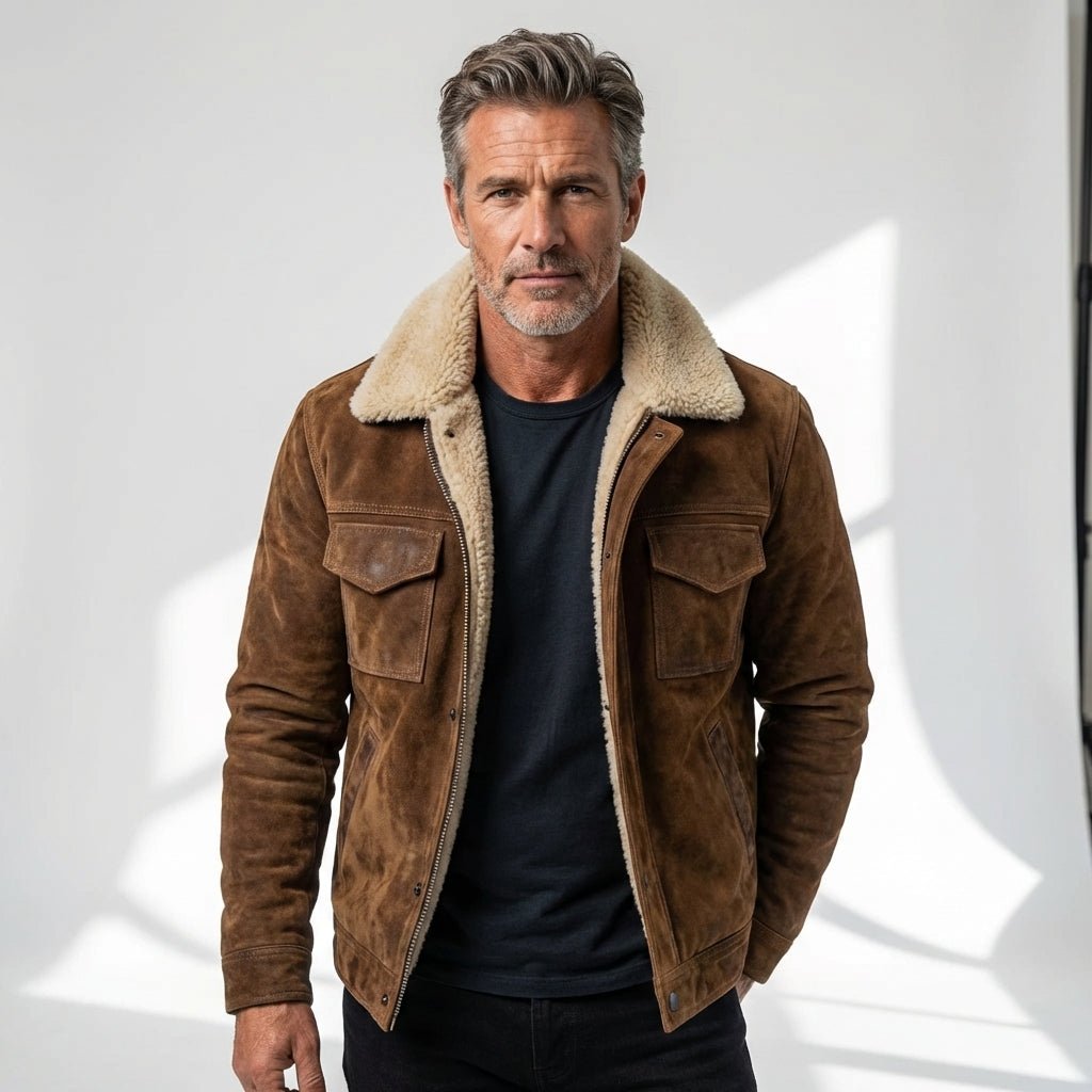 HUNTER | Sherpa-lined leather jacket - Liora Melbourne