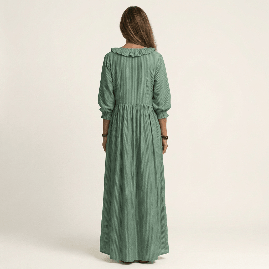 YOSETTA | Maxi dress with ruffle V-neck - Liora Melbourne