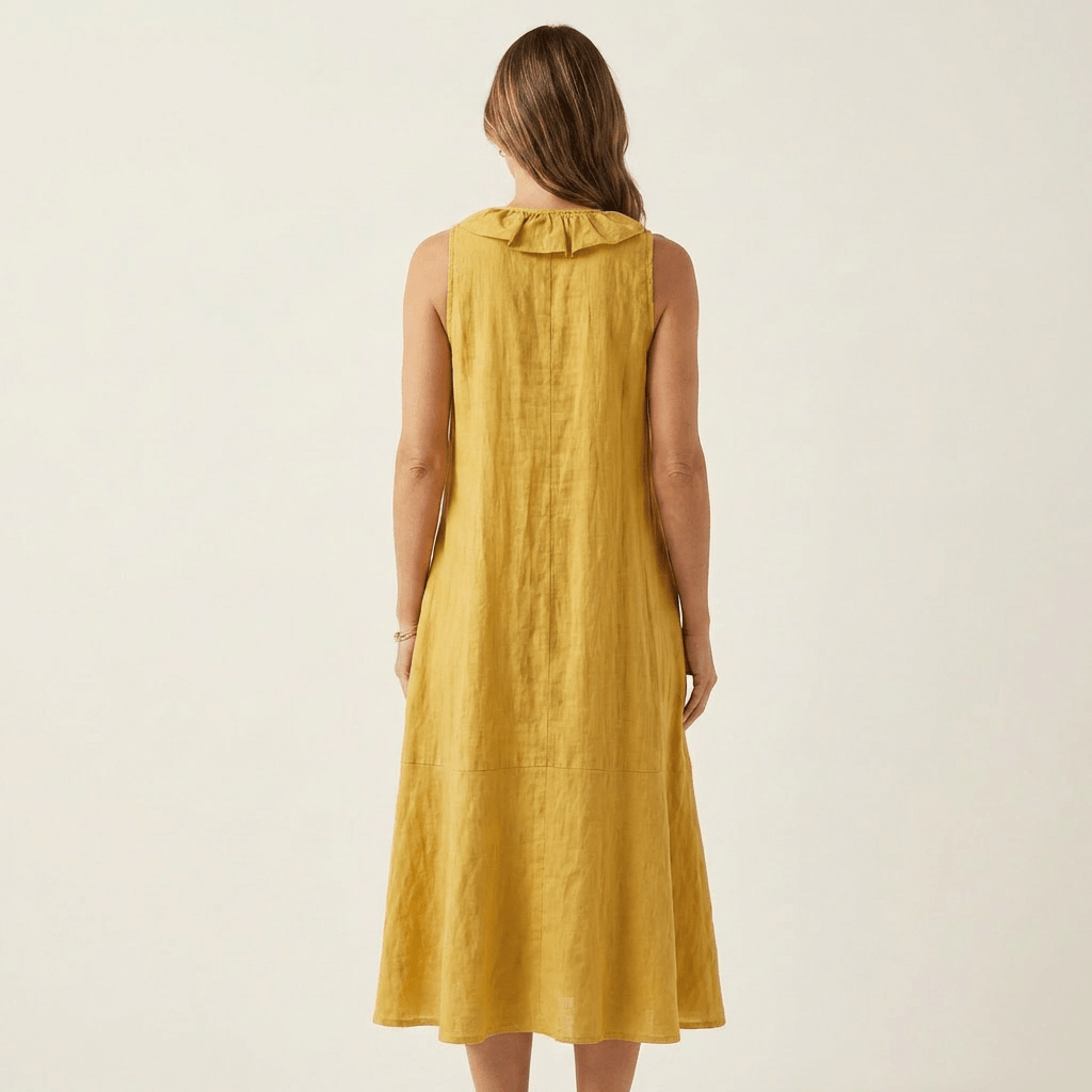 VICKY | Maxi dress with front ruffle - Liora Melbourne