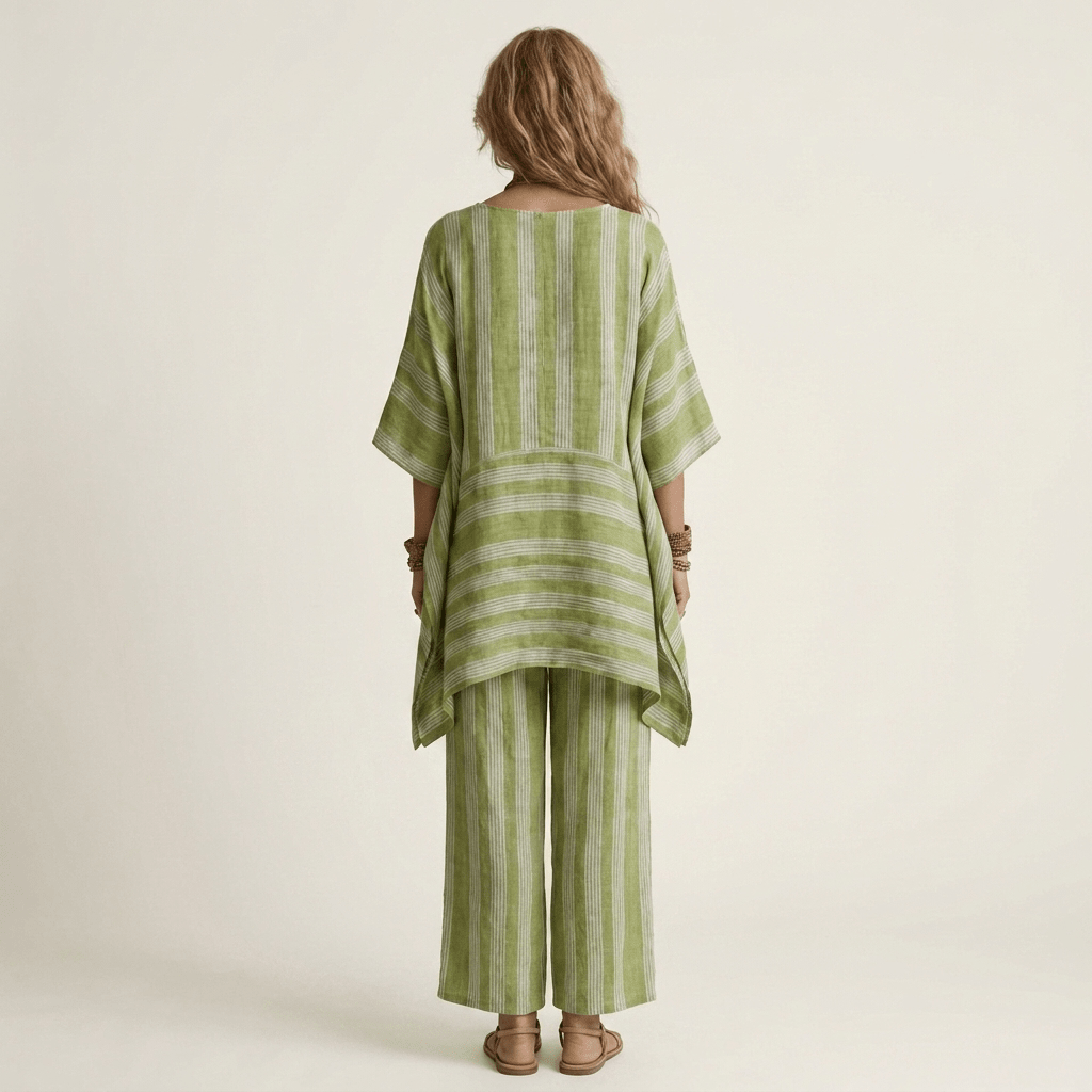 KIARA | Two-piece set with wide-leg striped pants - Liora Melbourne