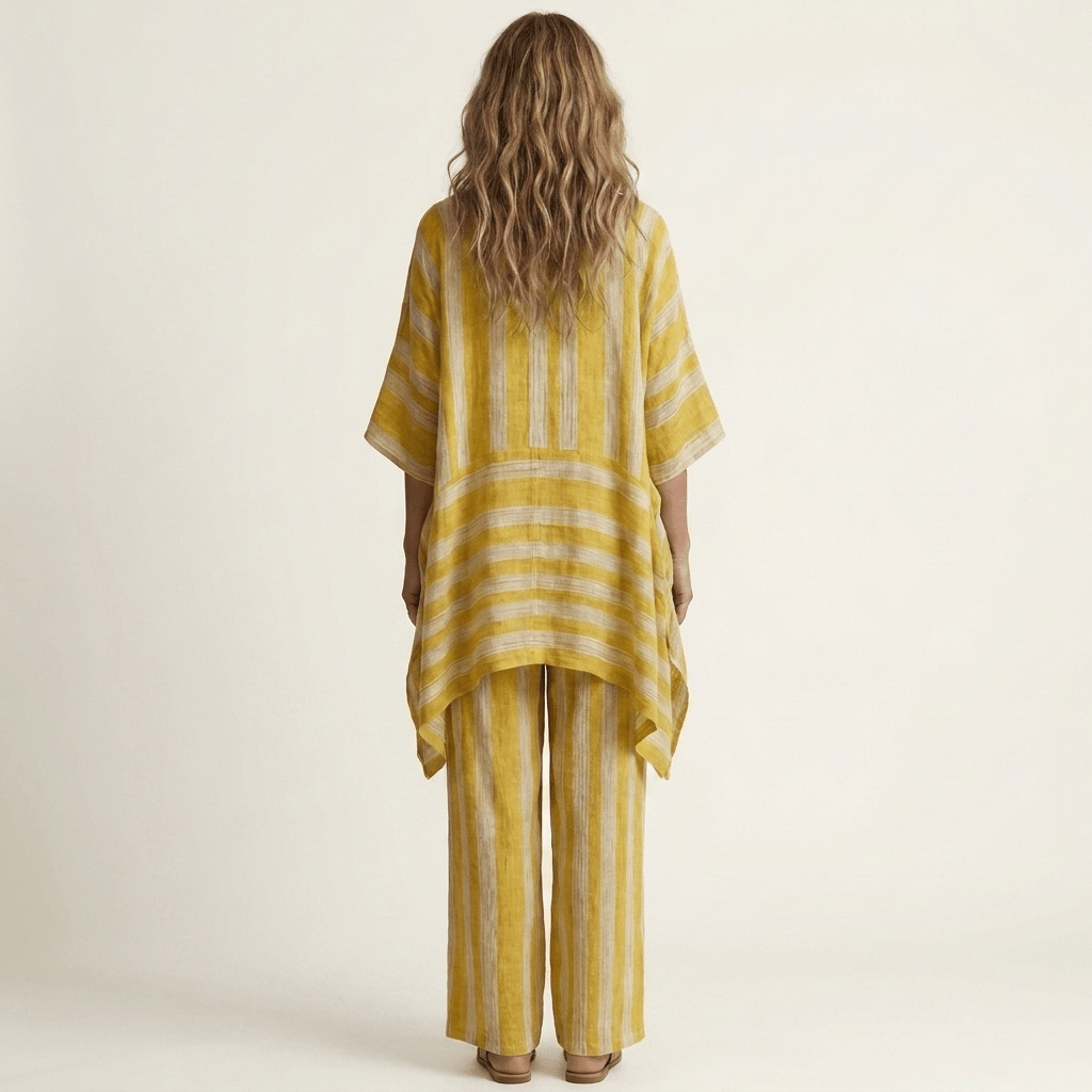 KIARA | Two-piece set with wide-leg striped pants - Liora Melbourne