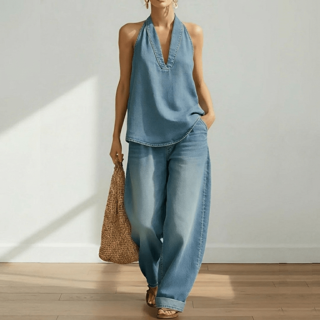 JUNE | Set with wide-leg trousers - Liora Melbourne