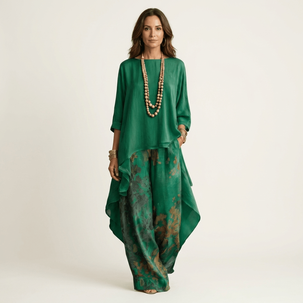 CARIOLA | Set with printed wide-leg trousers - Liora Melbourne