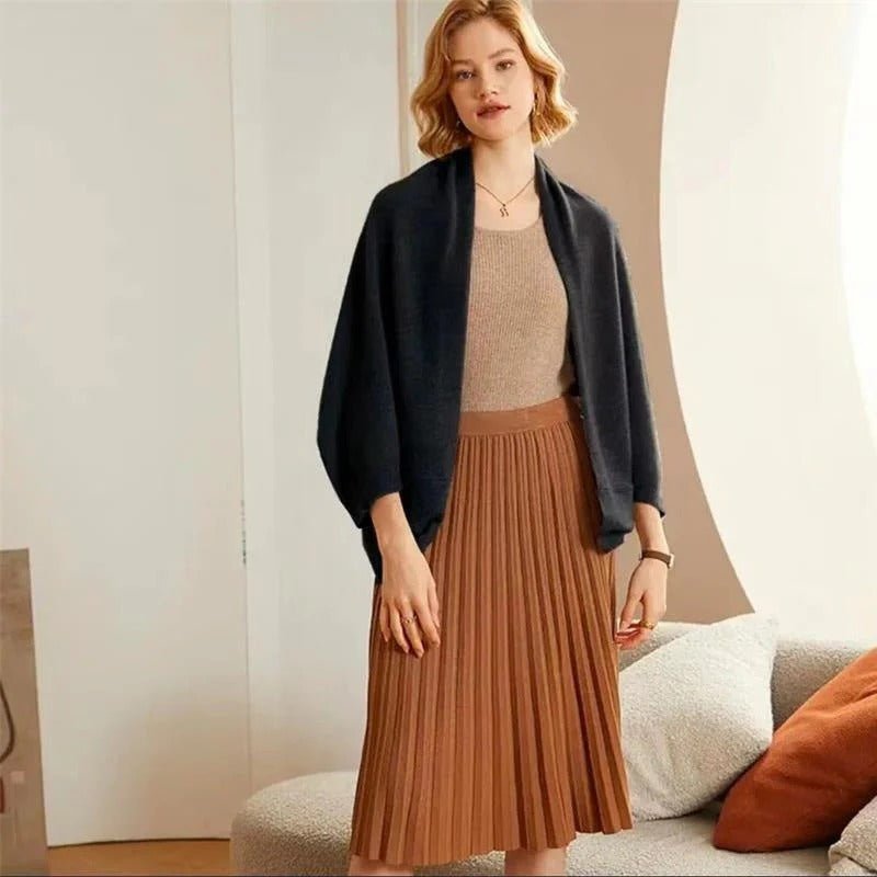 LARA | Merino wool shawl with oversized drape - Liora Melbourne