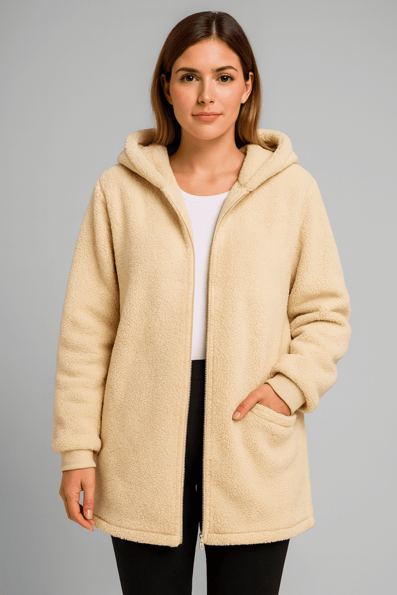 JANE | Teddy coat with plush fabric - Liora Melbourne