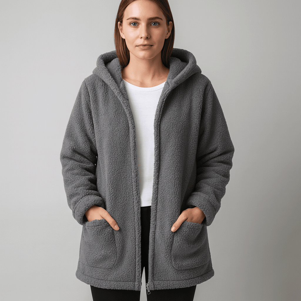 JANE | Teddy coat with plush fabric - Liora Melbourne