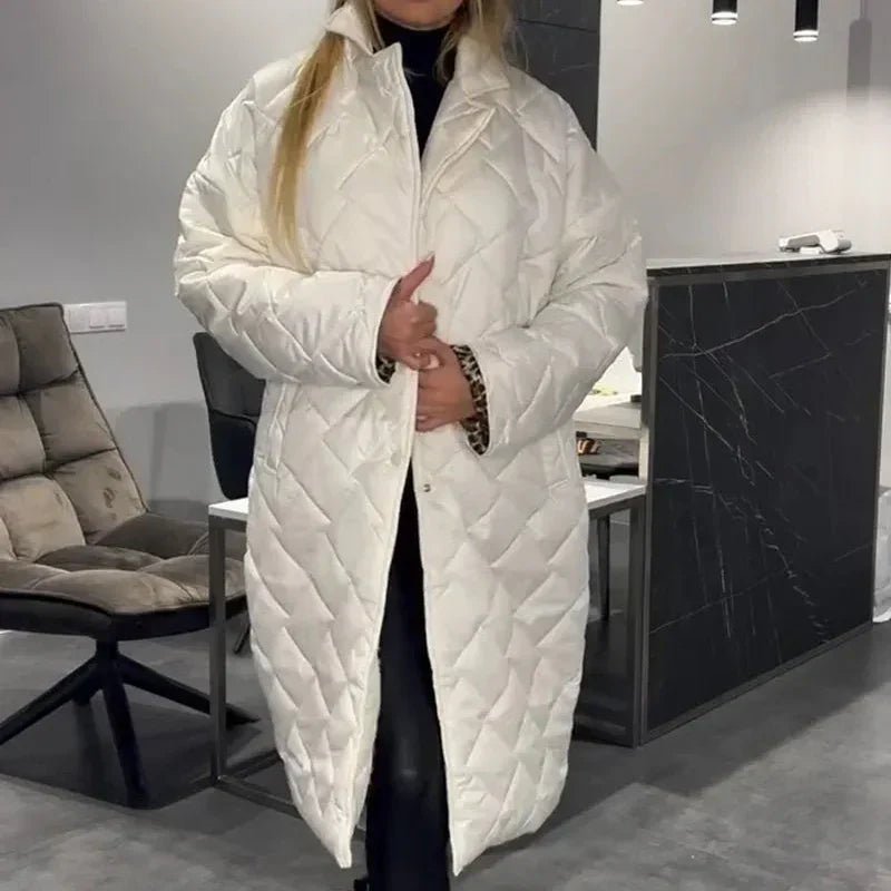BRIAR | Long coat with diamond quilting - Liora Melbourne
