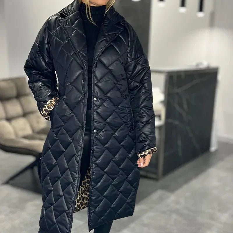 BRIAR | Long coat with diamond quilting - Liora Melbourne