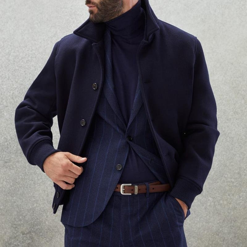 NOLAN | Wool bomber jacket with stand collar - Liora Melbourne