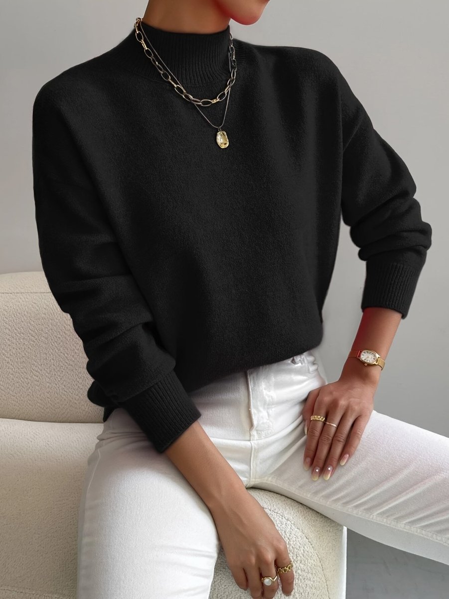 ELEANOR | Polo neck jumper with ribbed cuffs - Liora Melbourne