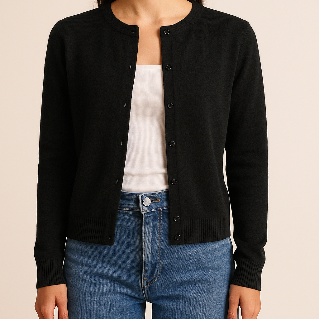 MORNINGTON | Button-front cardigan with ribbed trims - Liora Melbourne