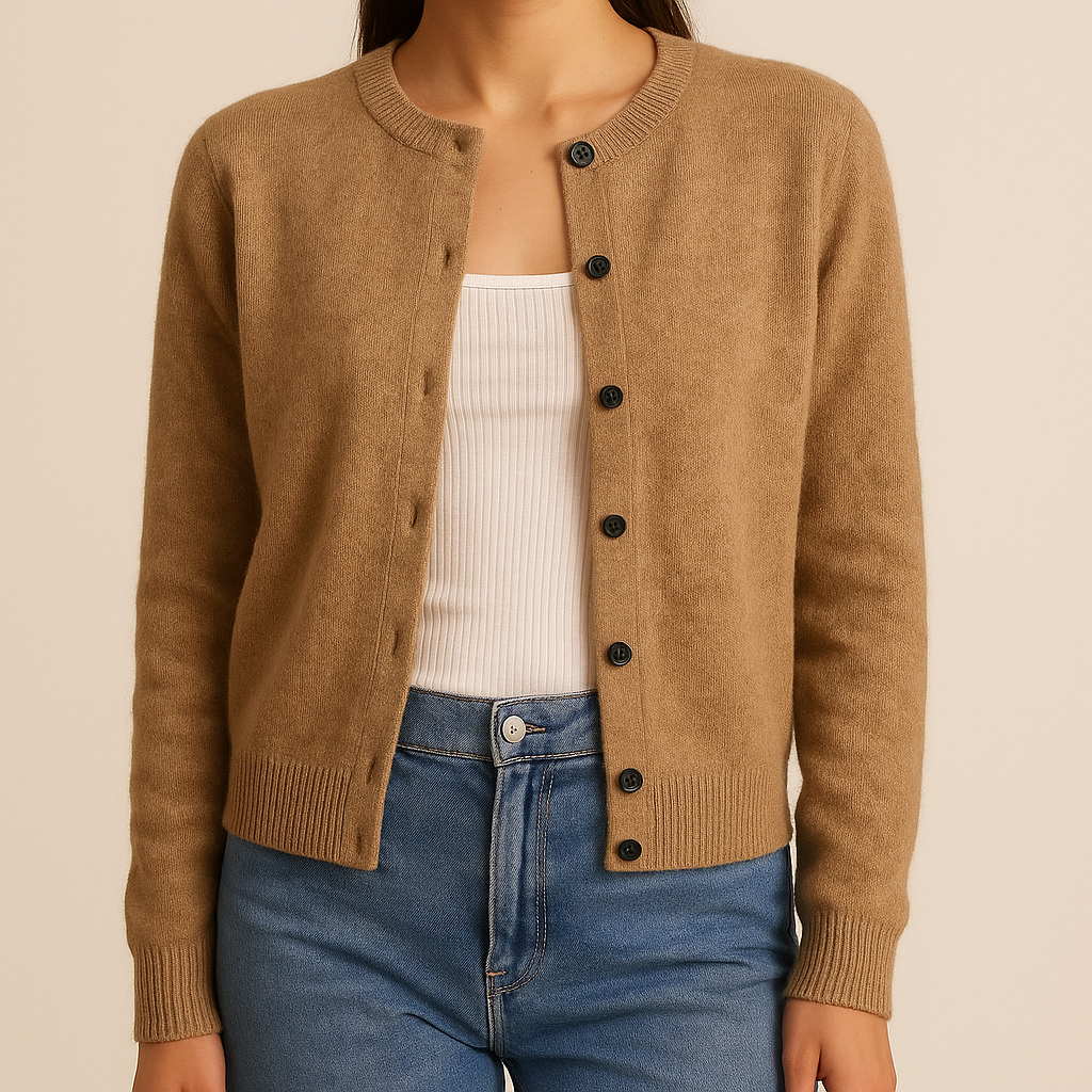 MORNINGTON | Button-front cardigan with ribbed trims - Liora Melbourne