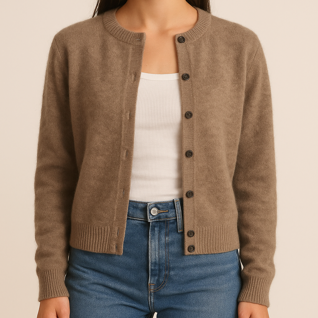 MORNINGTON | Button-front cardigan with ribbed trims - Liora Melbourne