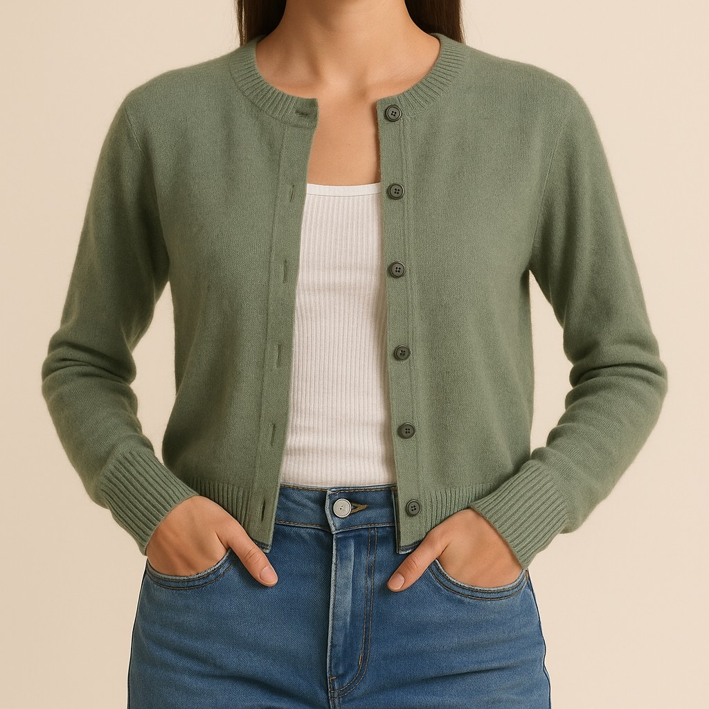 MORNINGTON | Button-front cardigan with ribbed trims - Liora Melbourne
