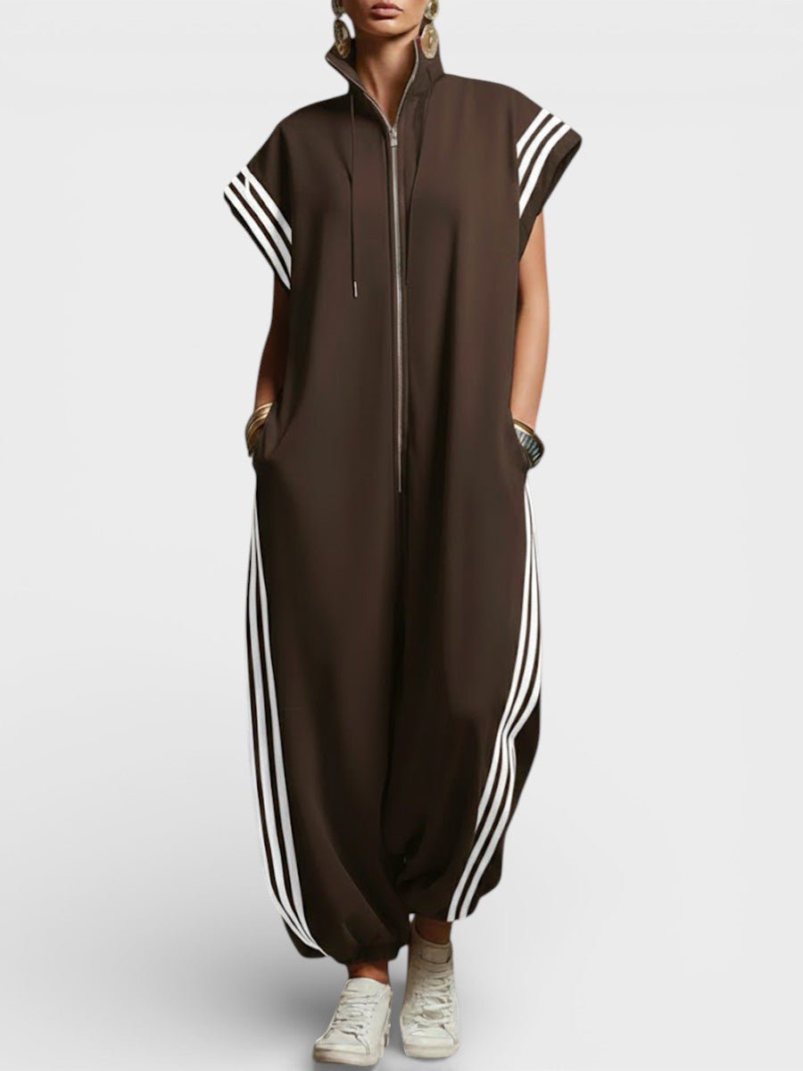 VALERIA | Jumpsuit with zip neckline - Liora Melbourne