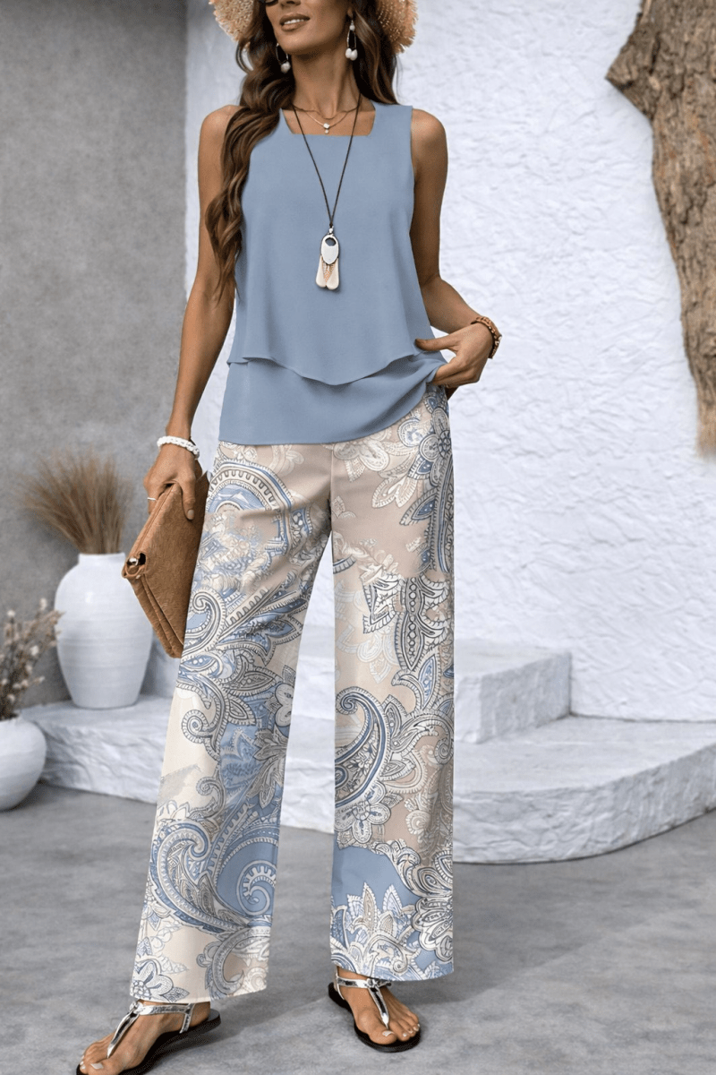ELIA | Set with wide-leg paisley trousers - Liora Melbourne
