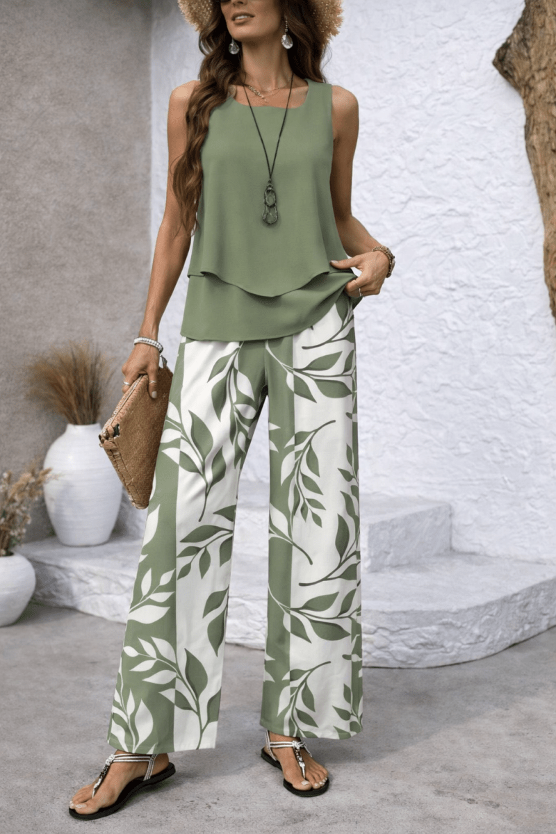 IVEY | Set with wide-leg botanical pants - Liora Melbourne