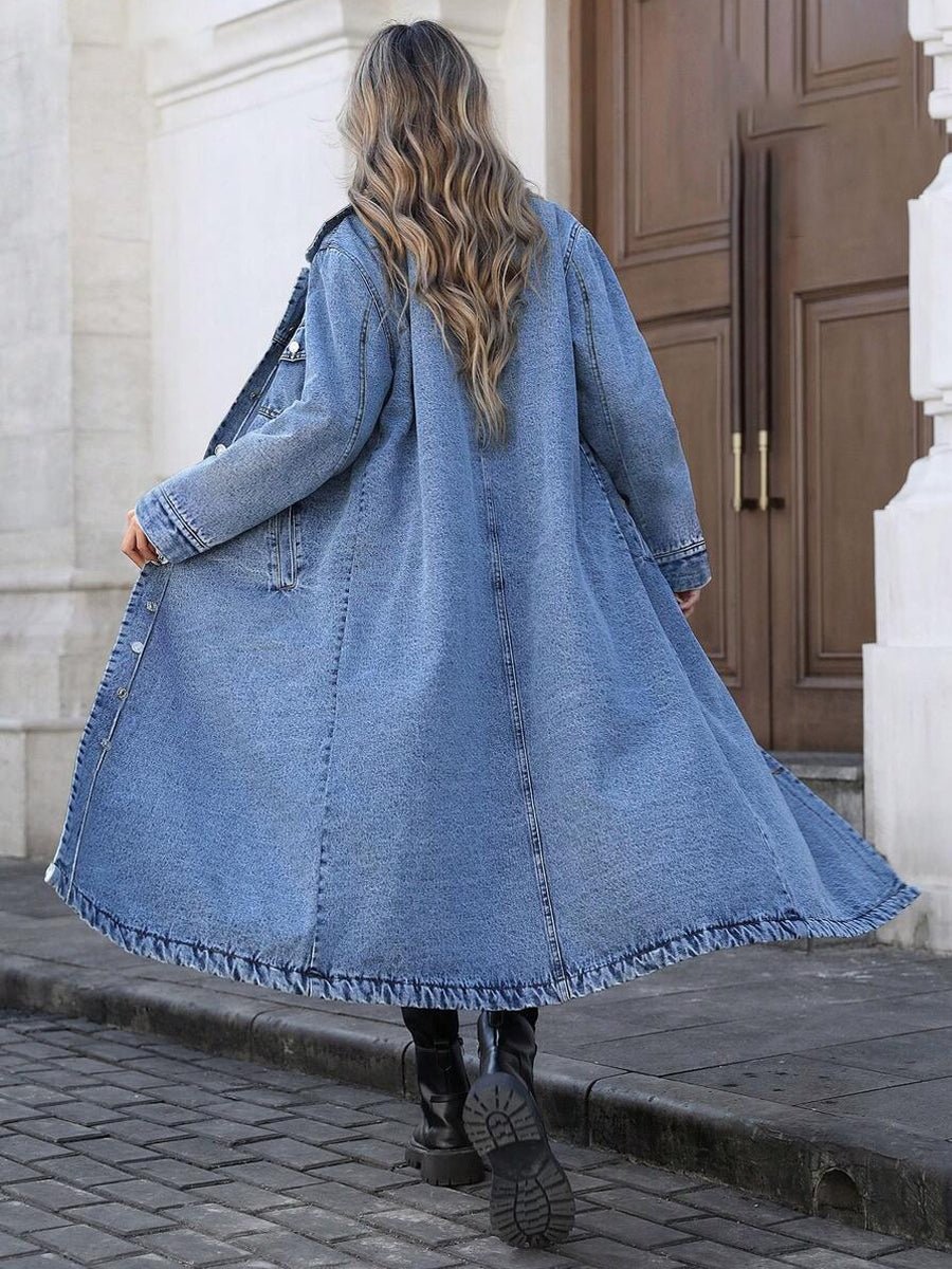 MARISOL | Long denim jacket with printed detail - Liora Melbourne