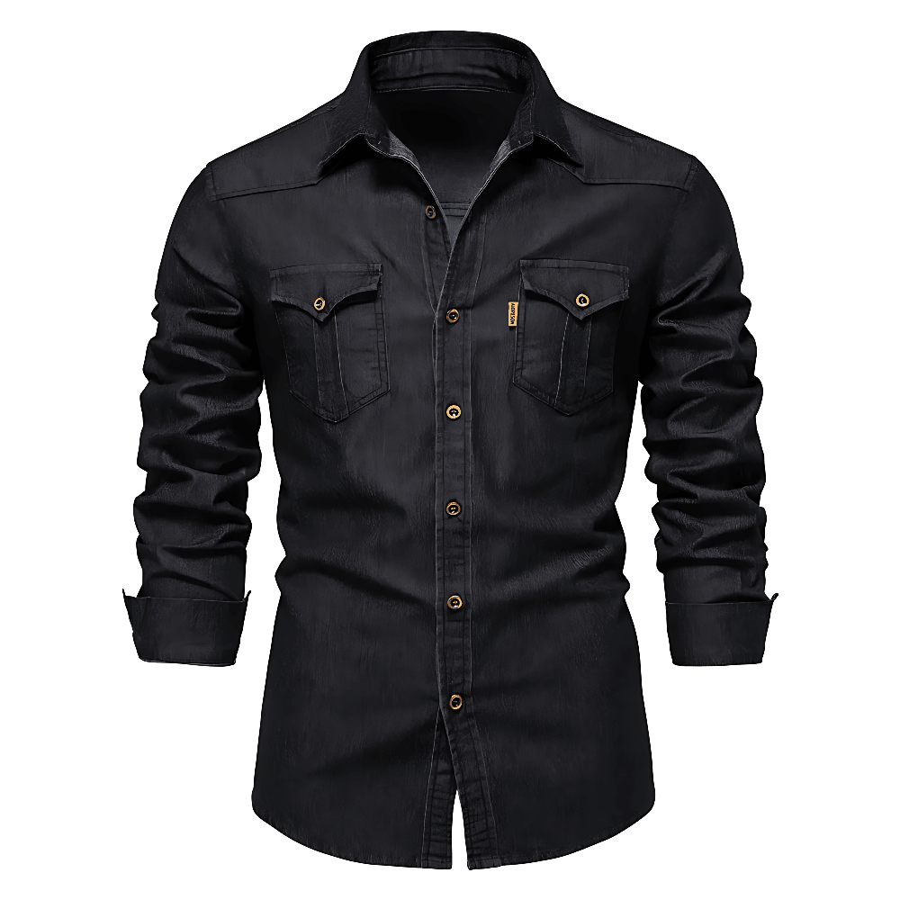COOPER | Denim jacket with wooden buttons - Liora Melbourne